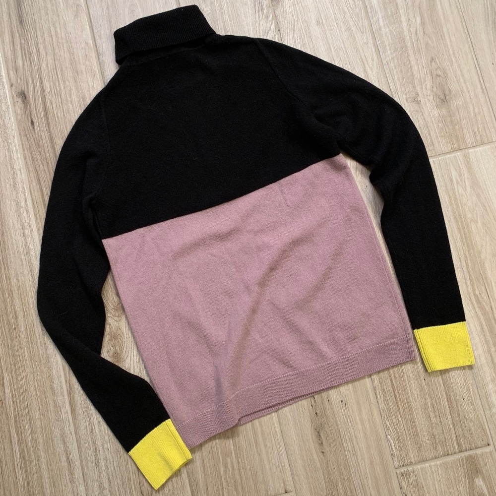 Fossil Winnie Turtleneck Color Block Sweater Xs - image 2
